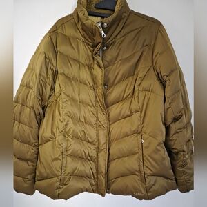 Eddie Bauer EB 550 Goose Down Quilted Puffer Jacket Olive Green Size 1X